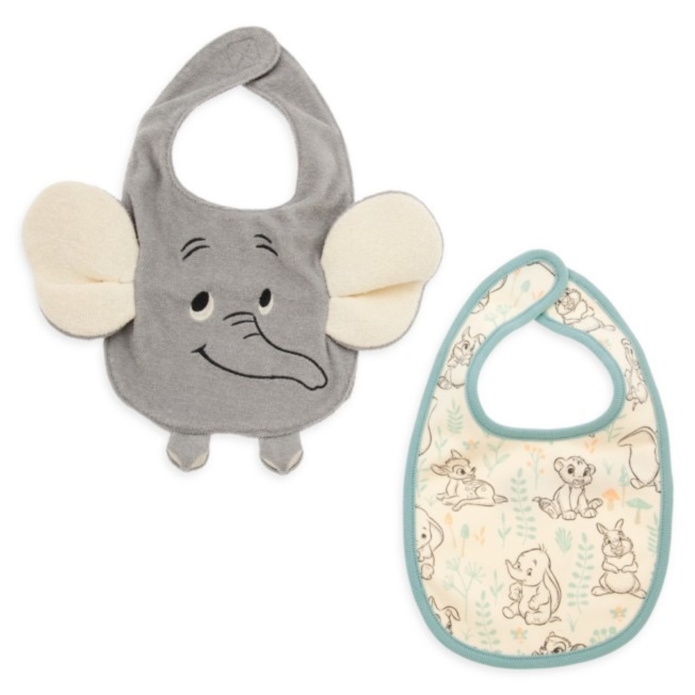 NWT Dumbo, Bambi and Simba Baby Bibs, 2 Pack DISNEY